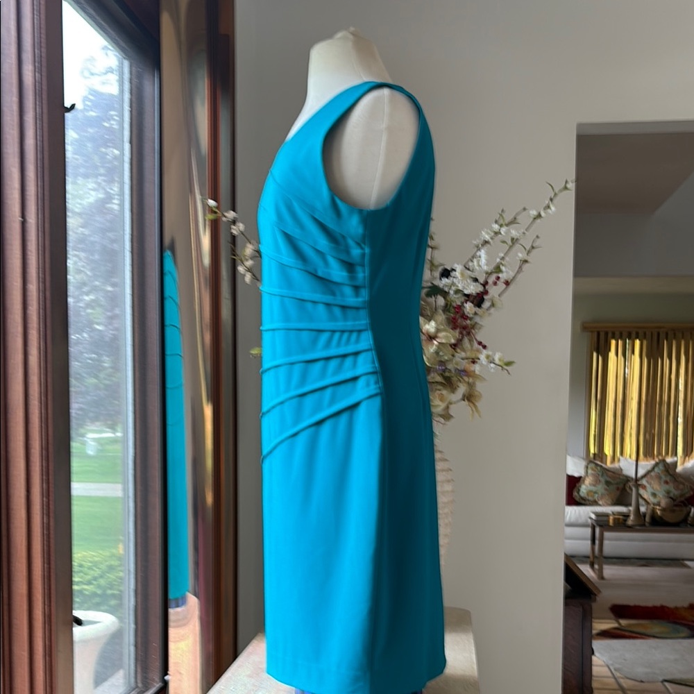 NWOT Calvin Klein Elegant Blue Sleeveless Dress - Picture 2 of 16